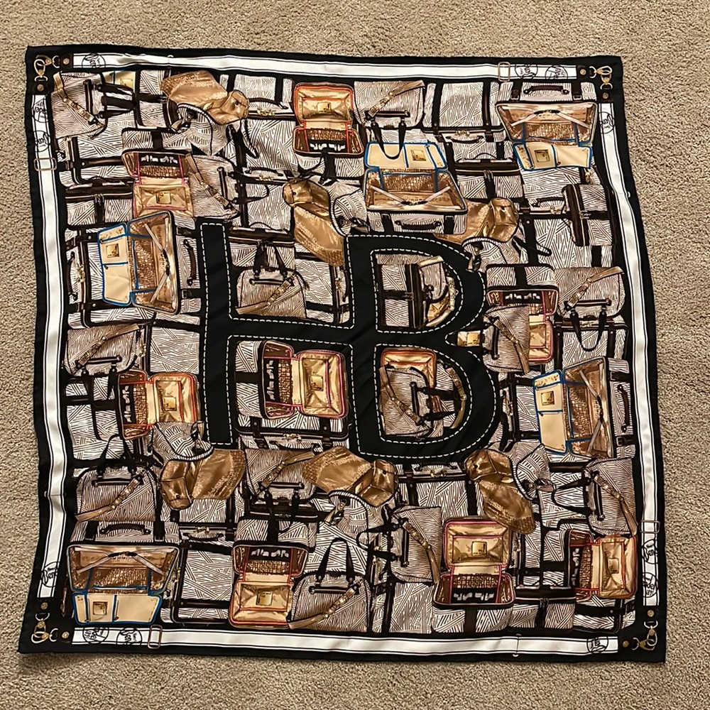 Henri Bendel Silk Scarf 🤎🖤🤍